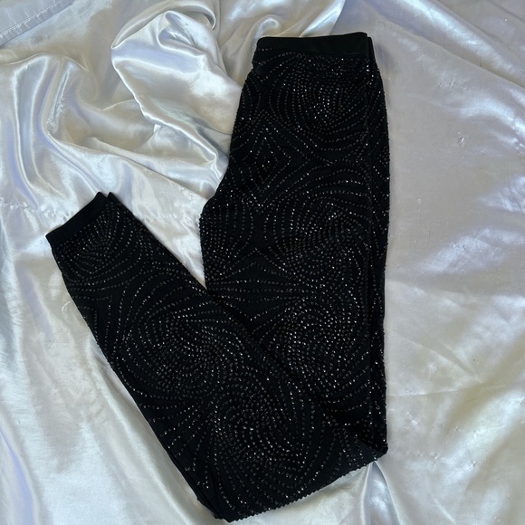 ♡ black rhinestone mesh pants ♡ - Picture 1 of 3